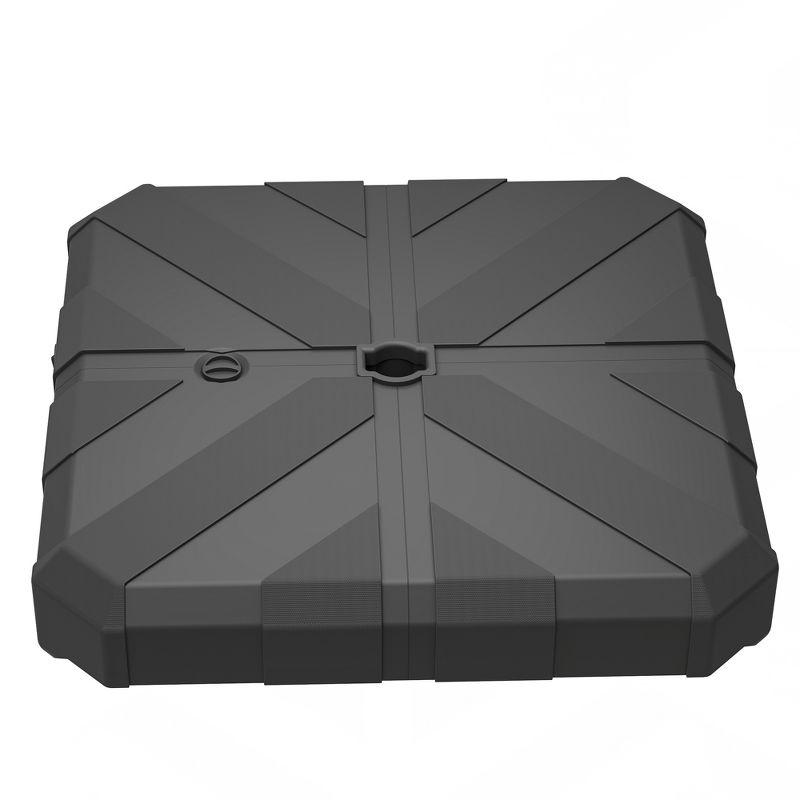 Outsunny Cantilever Offset Umbrella Base, Heavy Duty Outdoor Umbrella Stand Base, Sand/Water Filled Patio Umbrella Base for Garden, Poolside, Black