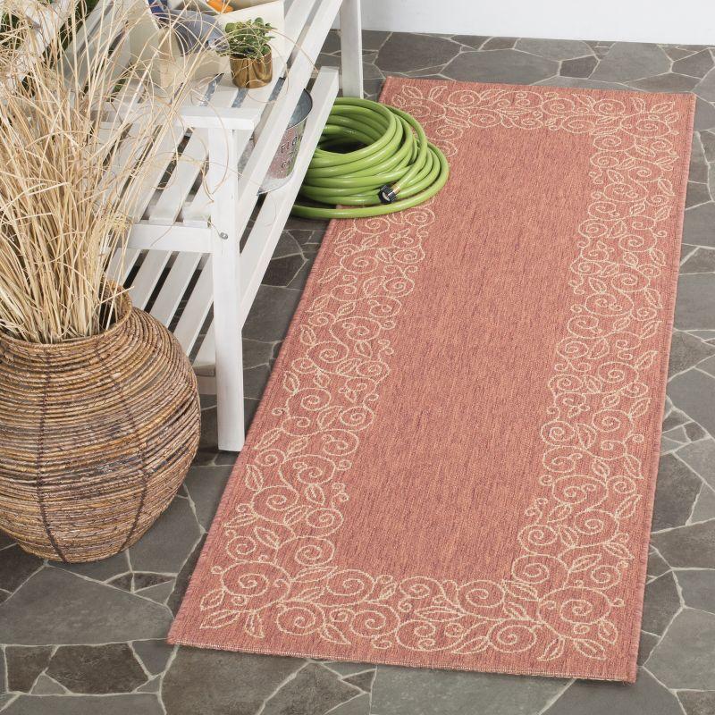 Courtyard CY5139 Power Loomed Indoor and Outdoor Runner Rug - Terracotta/Beige - 2'3"x6'7" - Safavieh
