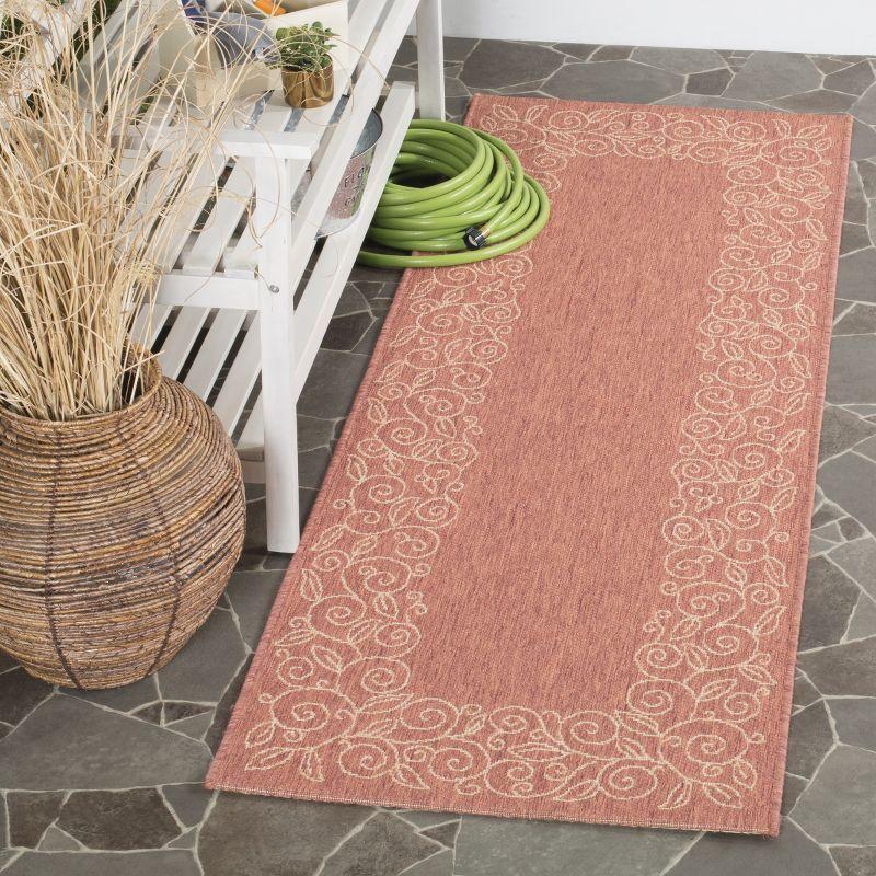 Courtyard CY5139 Power Loomed Indoor and Outdoor Runner Rug - Terracotta/Beige - 2'3"x6'7" - Safavieh