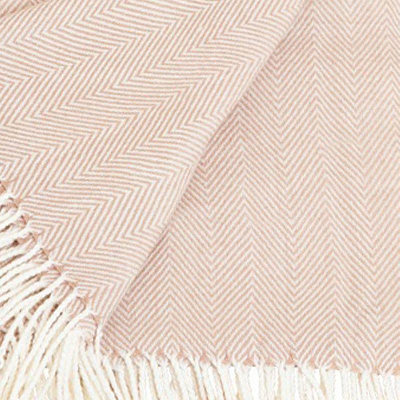 50"X60" Herringbone Tassel Fringe Throw Blanket - Saro Lifestyle