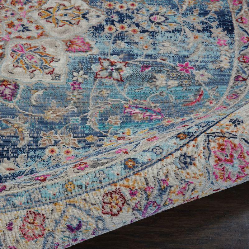 Nourison Vintage Kashan VKA01 Blue/Ivory/Orange Indoor Area Rug - 6' x ROUND