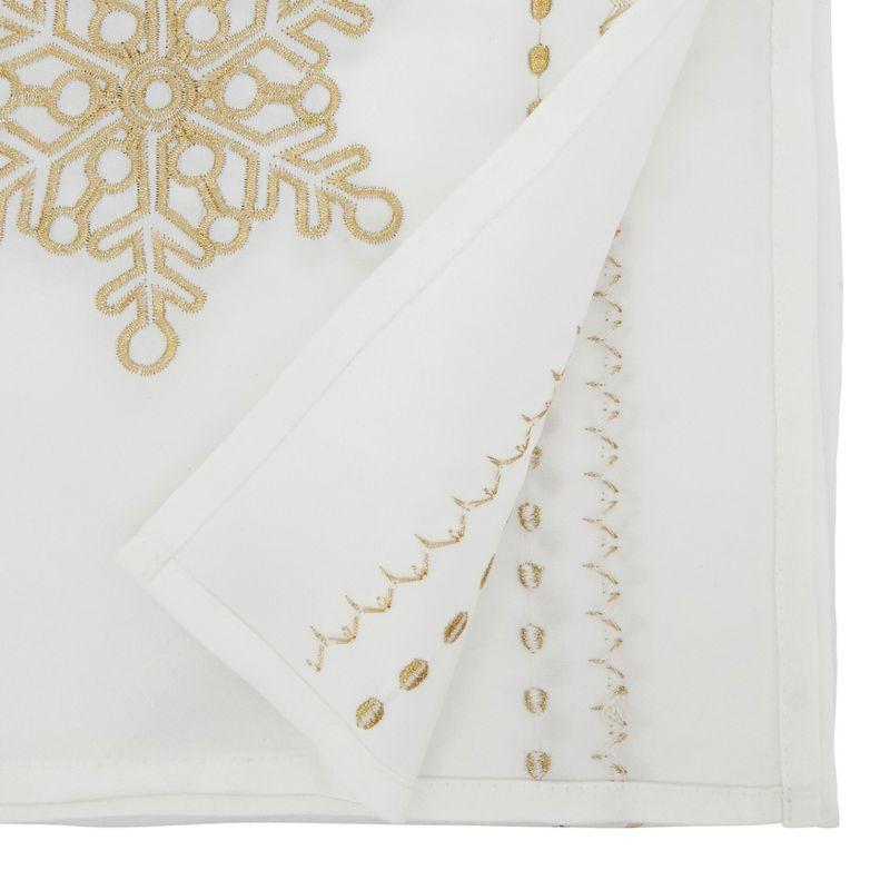 Saro Lifestyle Elegant Snowflake Embroidered Table Runner