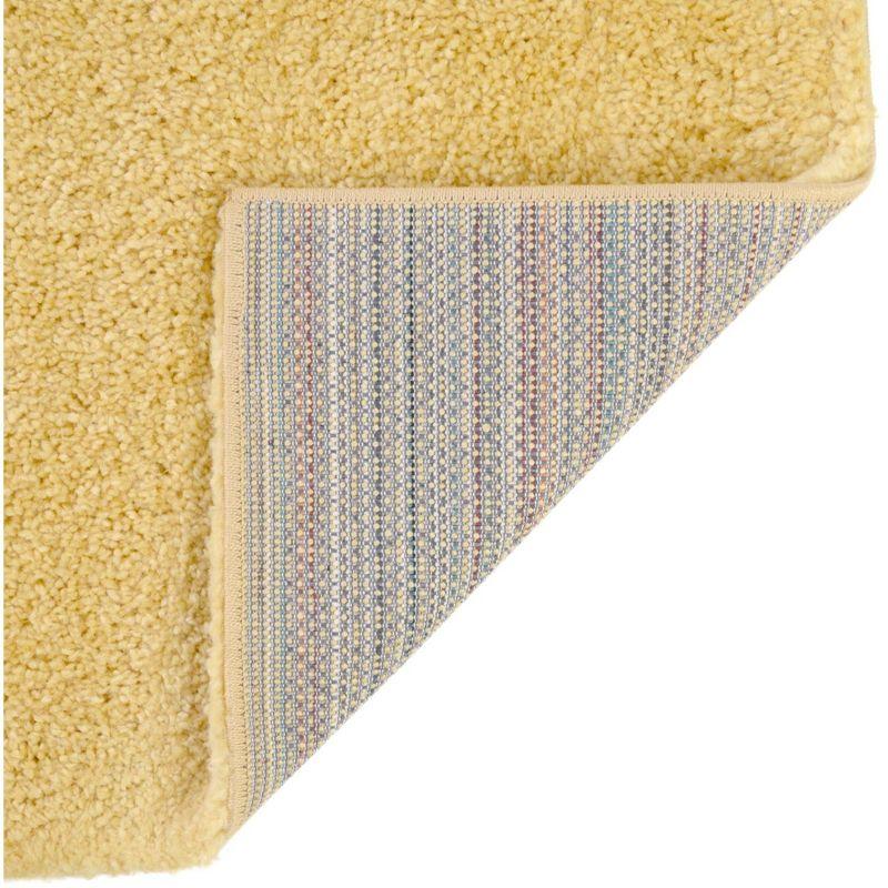 Yellow Rectangular Easy Care Shag Area Rug