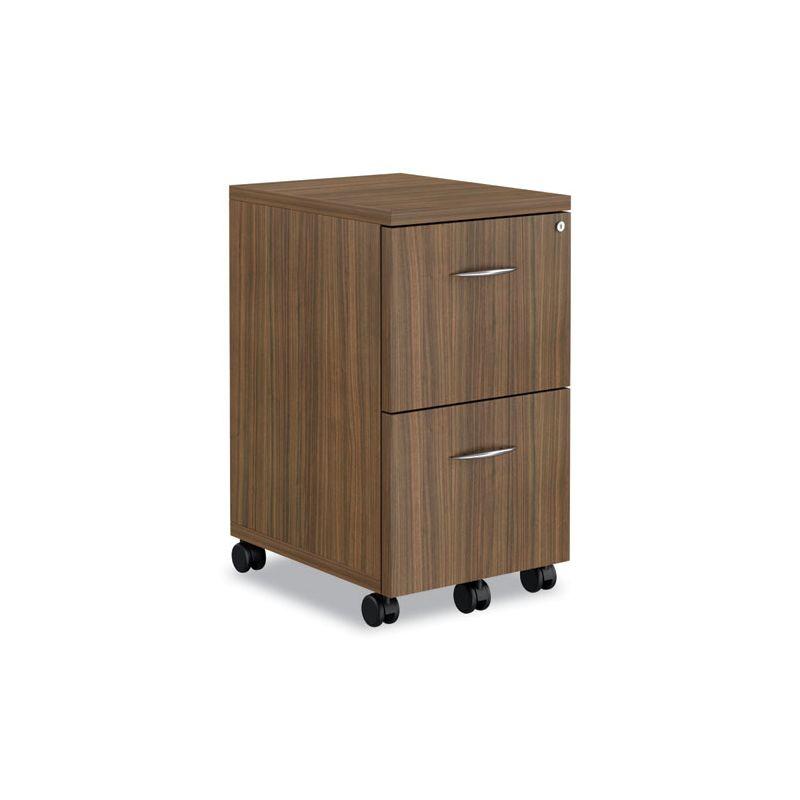 Walnut Mobile 2-Drawer Lockable Legal Size Filing Cabinet