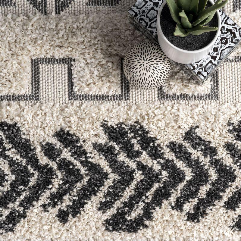 Light Gray Braided Shag Square Area Rug 3' x 5'