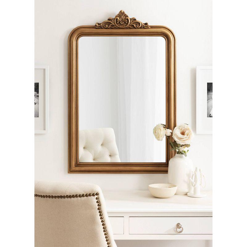 Kate & Laurel All Things Decor 24"x36" Kinsman Arch Wall Mirror Gold: Traditional Style, No Assembly Required