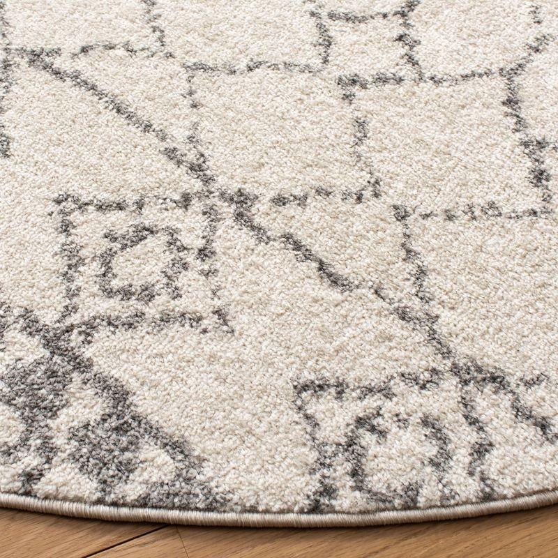 Ivory Elegance 3' Round Hand-knotted Synthetic Area Rug