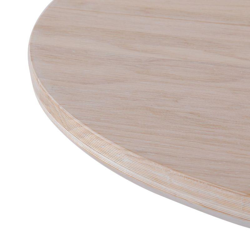 Plank+Beam Verso Round Dining Table, 47" Solid Wood Kitchen & Dining Room Table, White Sand