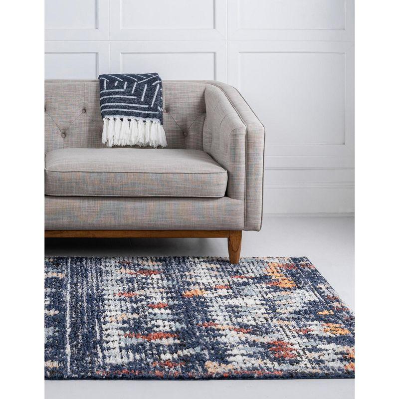 Unique Loom Morocco Collection Area Rug - Atlas (4'  x 6' Rectangle Navy Blue/Black)