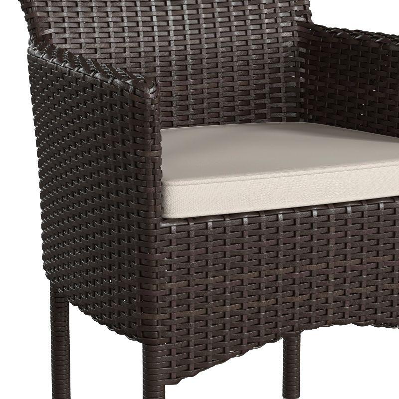 Flash Furniture Maxim Modern Wicker Patio Armchairs for Deck or Backyard, Fade and Weather-Resistant Frames and Cushions