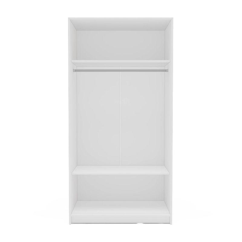 Polifurniture Denmark 2 Sliding Doors Clothing Armoire White: Modern Bedroom Storage, 2 Fixed Shelves