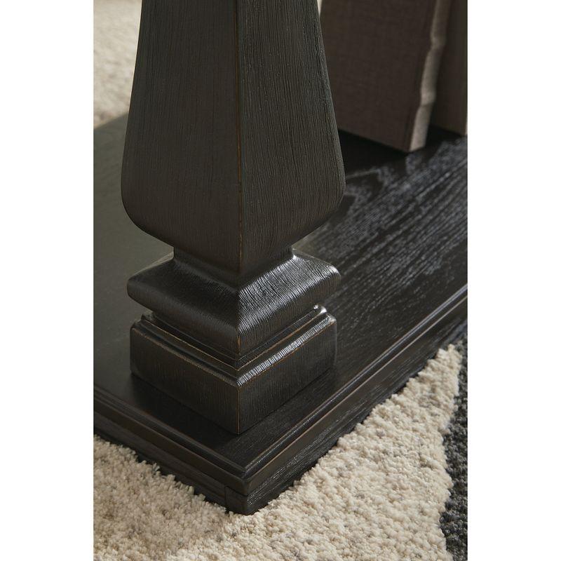 Signature Design by Ashley Wellturn Traditional Sofa Table with Framed and Planked Detailing Tabletop & Lower Shelf, Black