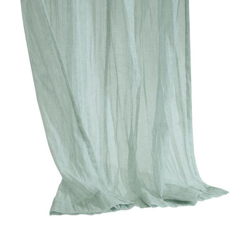 Habitat Paloma Sheer Dual Header Stylish and Functional Curtain Panel 52" x 84" Pale Thyme