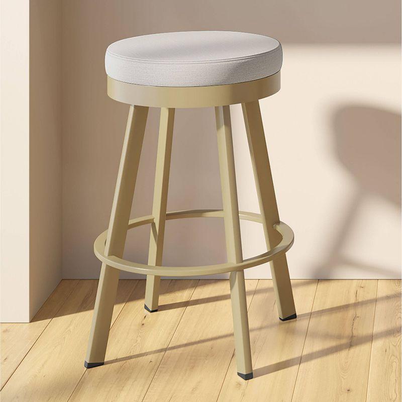 Amisco Swice Upholstered Barstool Gray/Gold: 30" Height, Polyester, Steel Frame, 300 lbs Capacity