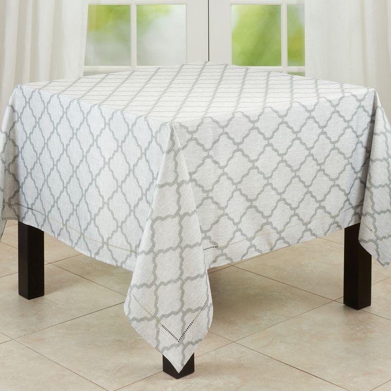 Saro Lifestyle Tablecloth With Laser-Cut Hemstitch Border