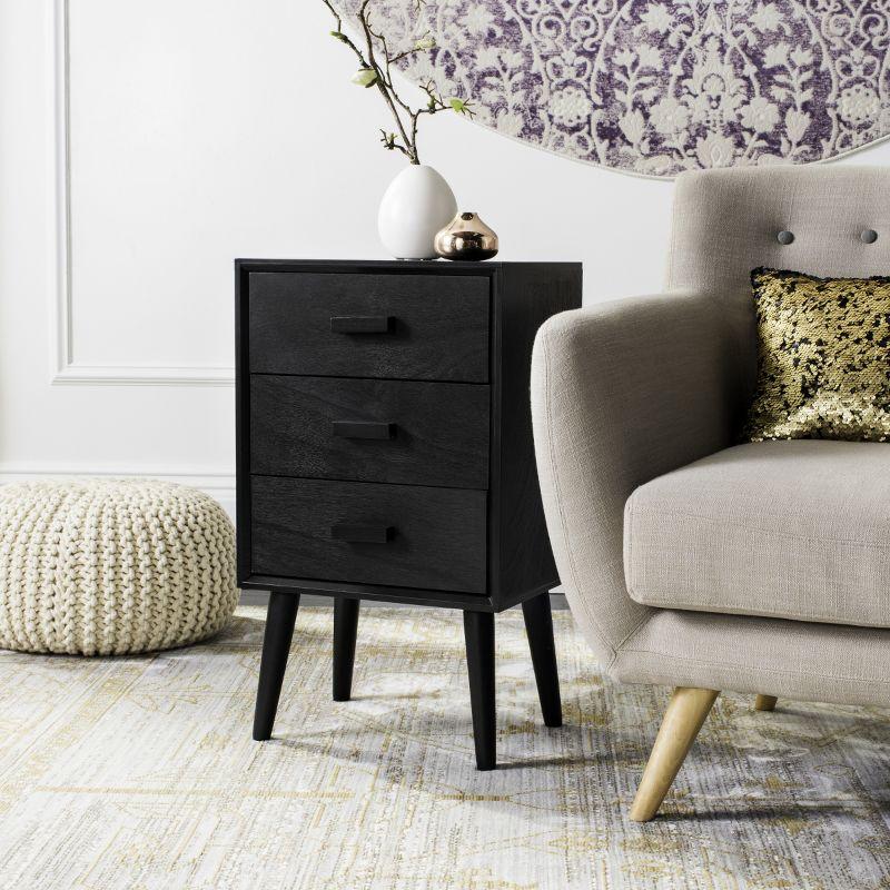 Pomona 3 Drawer Accent Table - CHS5700 - Black - Safavieh