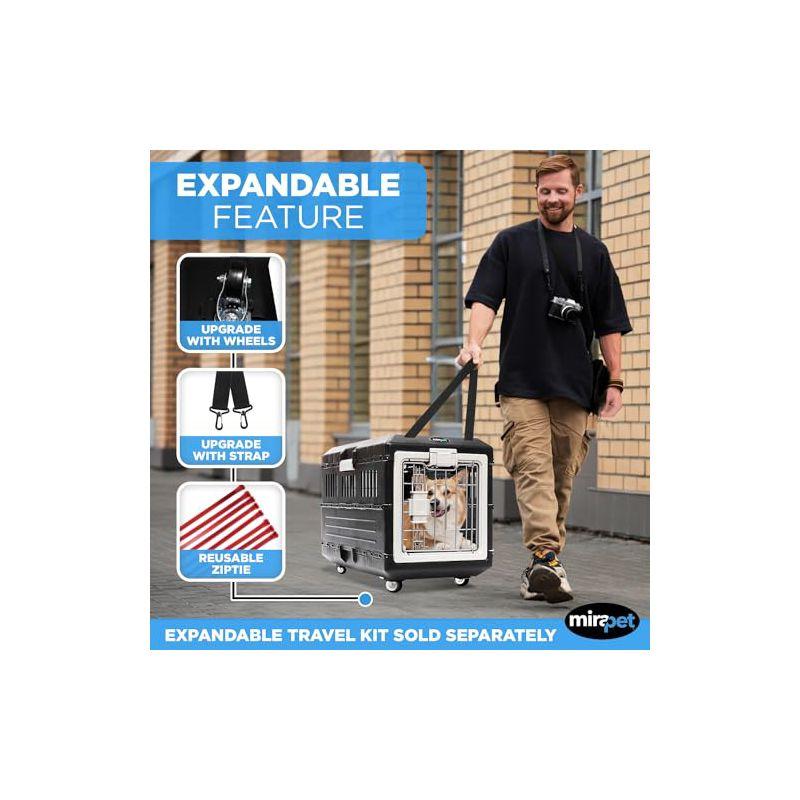 Mirapet USA Pet Carrier & Crate 26" - Premium Collapsible Design for Medium Cats and Dogs-360-Degree Ventilation & Hard Plastic Wall Protection