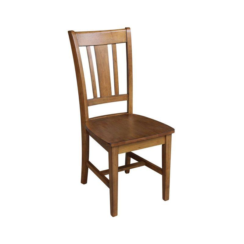 Set of 2 San Remo Splatback Chairs Pecan - International Concepts: Solid Wood, Unupholstered