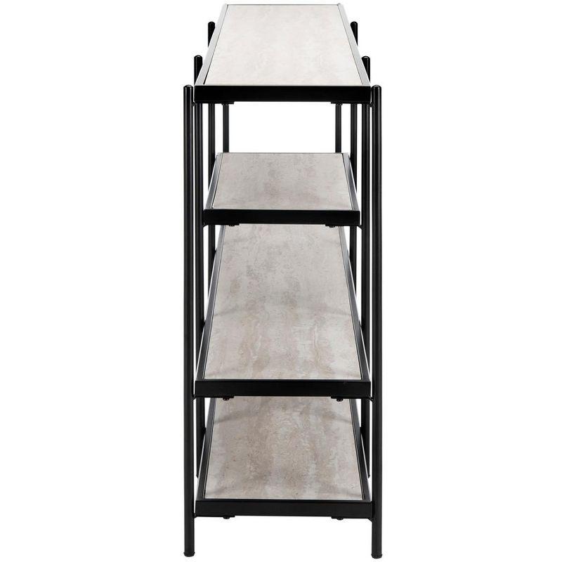 Petra 3 Tier Console Table - Beige/Matte Black - Safavieh.