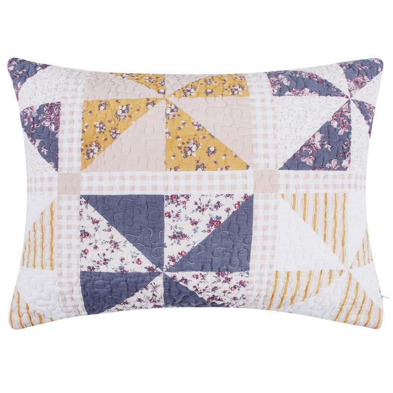 King Peach Patchwork Cotton Hypoallergenic Pillow Sham