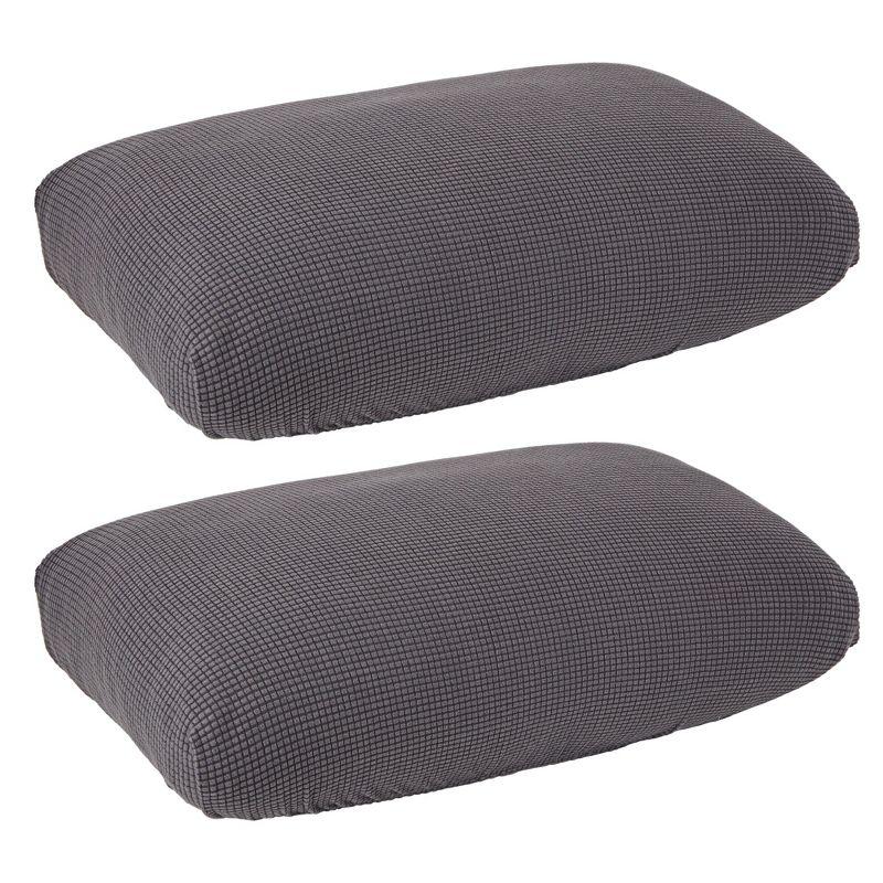 Juvale 2 Pack Stretch Outdoor Cushion Covers for Patio Furniture and Sofas, Reversible (Medium, Grey)