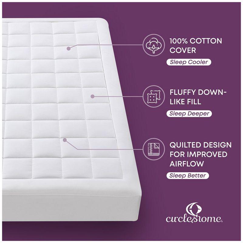 King White Cotton Down Alternative Mattress Pad