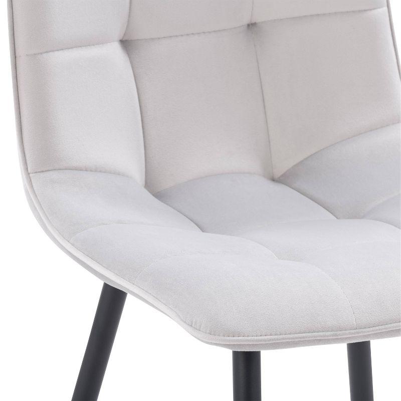 Nash Luxe Velvet Upholstered Side Chair with Black Metal Legs