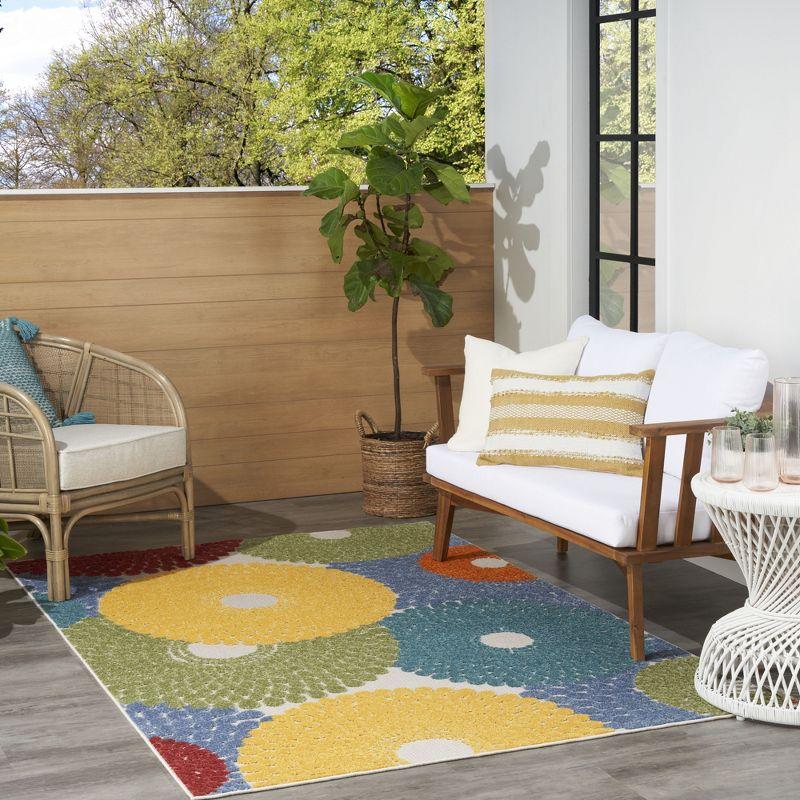 Aloha Collection Vibrant Geometric Multicolor Synthetic Area Rug 5'3" x 7'5"