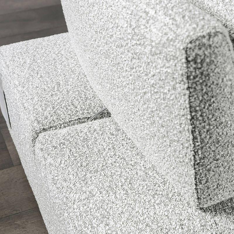 HOMES: Inside + Out Povoa Modern Modular Armless Chair Boucle with Extendable Backrest Light Gray