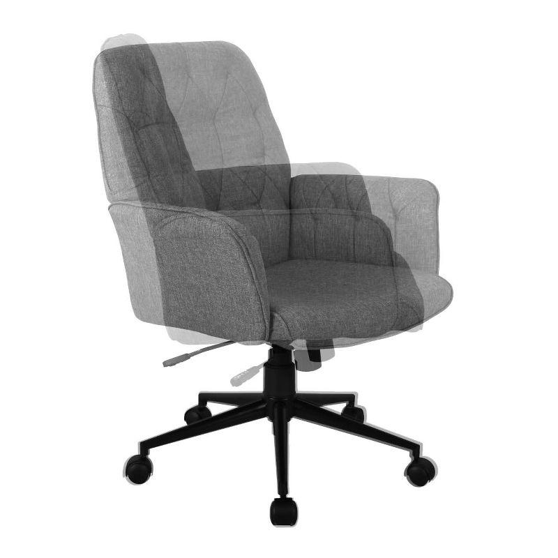 Modern Upholstered Tufted Office Chair with Arms Gray - Techni Mobili