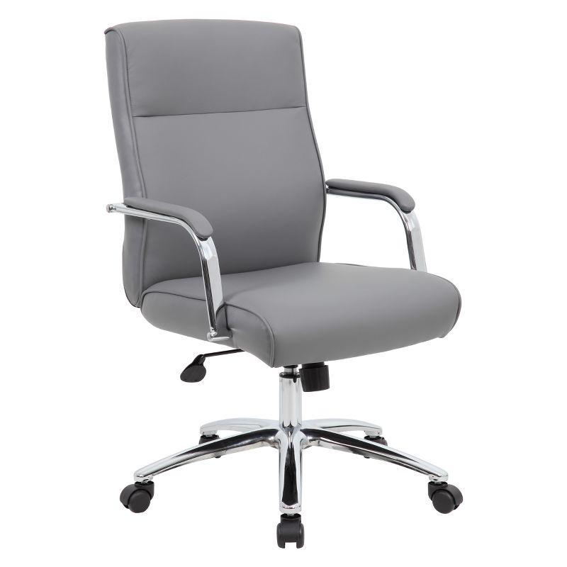 Ergonomic Executive Swivel Chair in Breathable Gray Vinyl