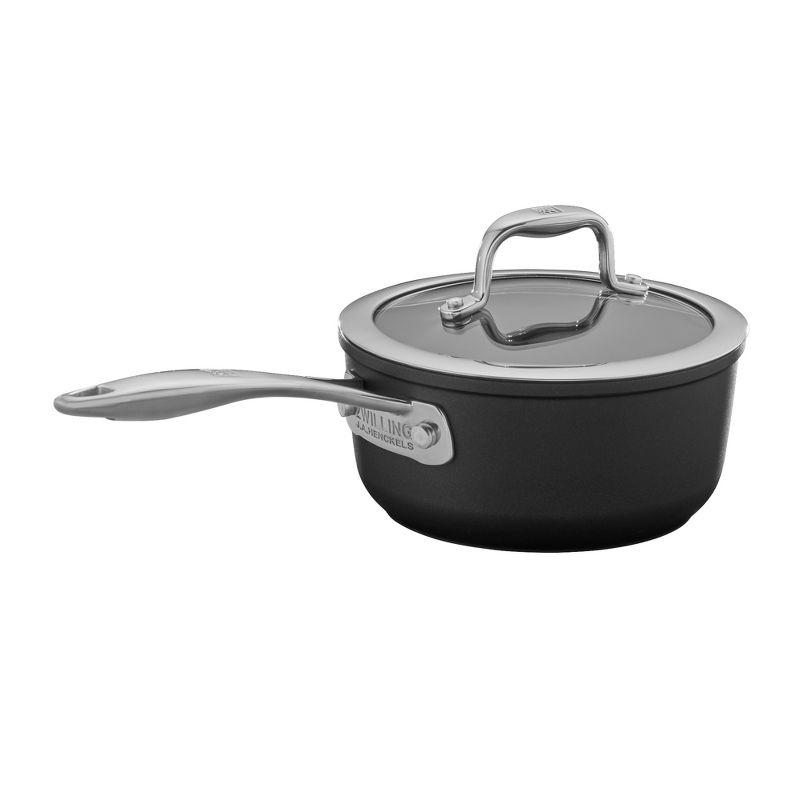 ZWILLING 1.5-qt Black Non-Stick Aluminum Sauce Pan with Lid