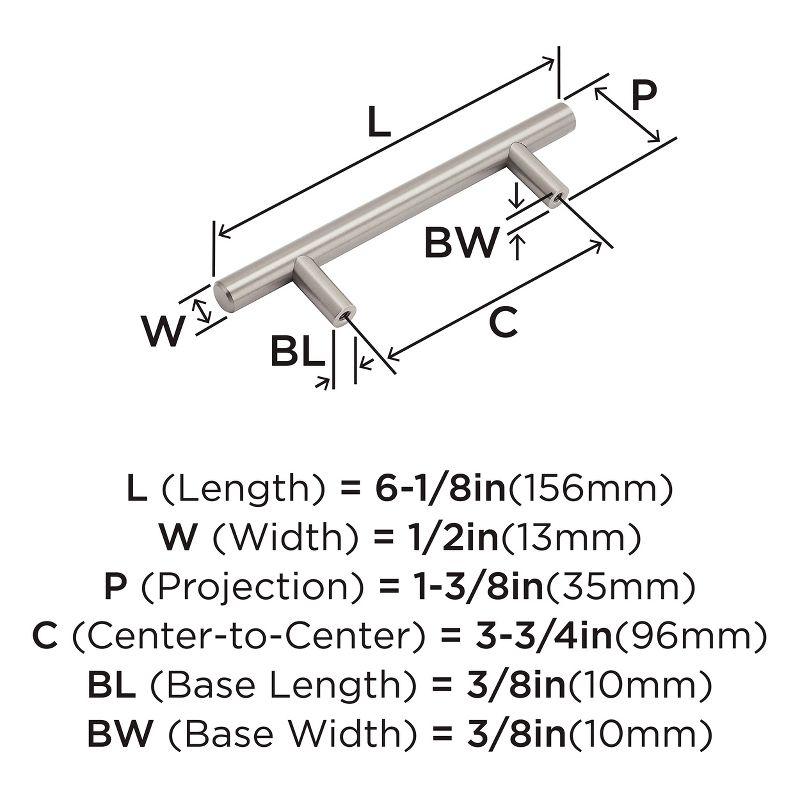 Satin Nickel 3-3/4 Inch Modern Cabinet Bar Pull