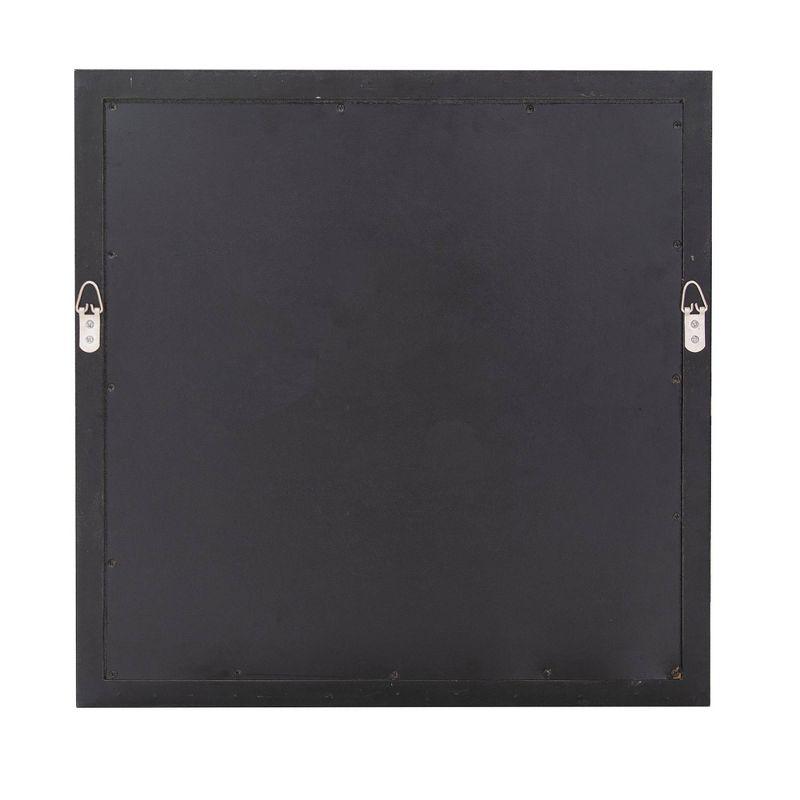 Howard Elliott 20"x20" Square Wall Mirror: Champagne Silver Leaf Trim, Art Deco Style, Wall Mount