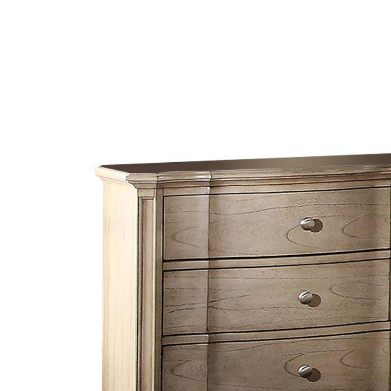 Antique Taupe 3-Drawer Nightstand with Cabriole Legs