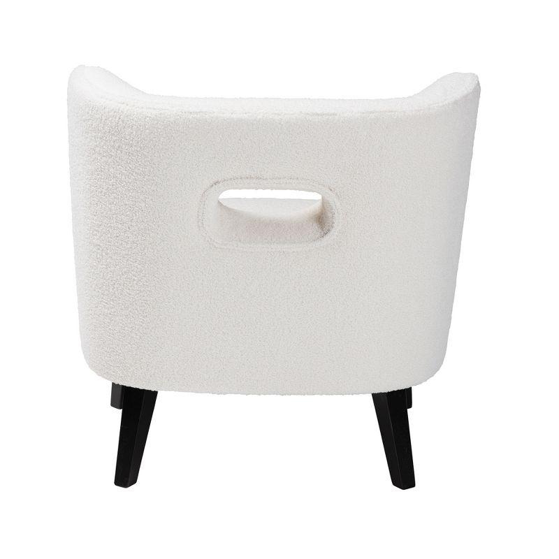 Baxton Studio Naara Modern and Contemporary Ivory Boucle Upholstered and Black Finished Wood Accent Chair