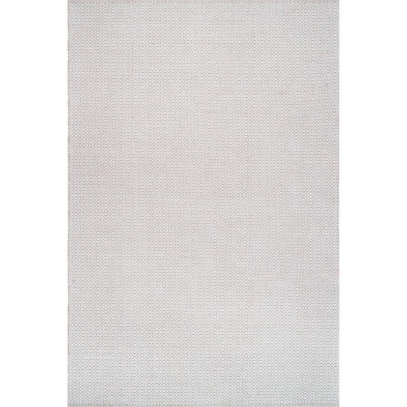 3'x5' Cotton Hand Loomed Lorretta Area Rug Taupe - nuLOOM: Geometric Flat Pile, Handmade Indoor Decor