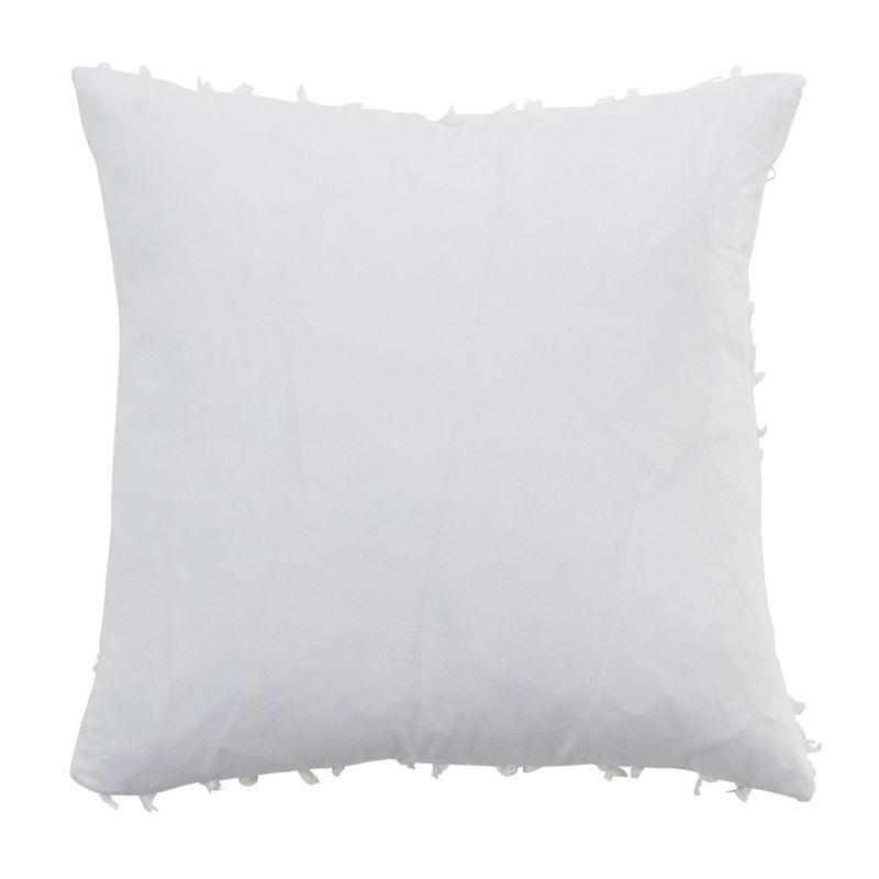 Saro Isla Collection Fringed Cotton Blend Throw Pillow