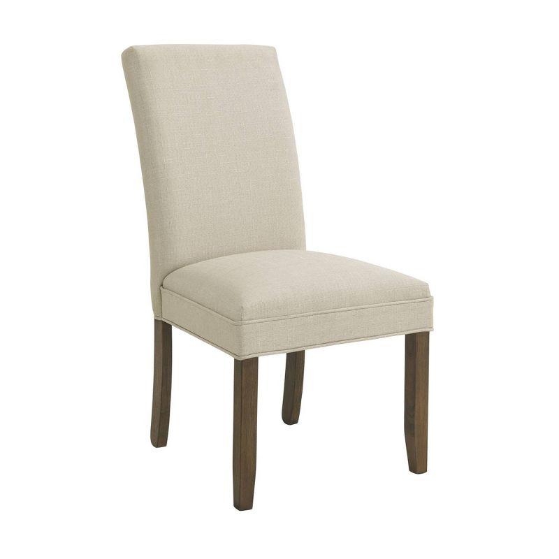 Elegant Cream Upholstered Parsons Side Chair Set in High-Quality Wood