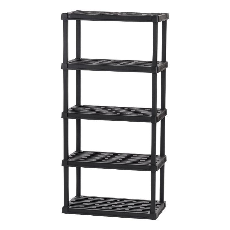 IRIS USA 5-Tier Shelving Unit, 73" Fixed Height, 36"L x 18"W x 73"H, Made with Recycled Materials, Black