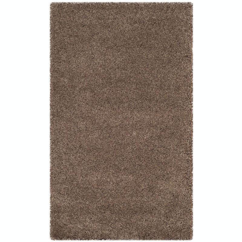 Santa Monica Shag SGN725 Power Loomed Indoor Area Rug - Taupe - 4'x6' - Safavieh