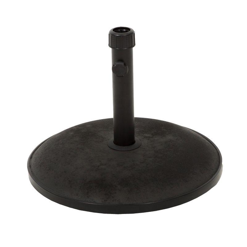 Black Concrete and Iron Round Umbrella Base, 36 lb