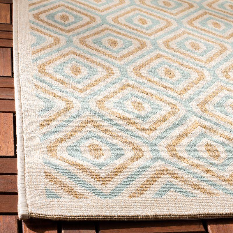 Veranda Cream/Chocolate Rectangular Indoor/Outdoor Stain-Resistant Rug - 8' x 11'2"