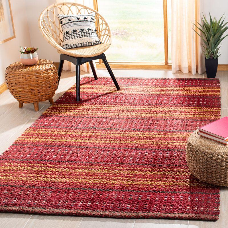 Hand-Knotted Red and Gold Easy Care Area Rug - 47"x5"