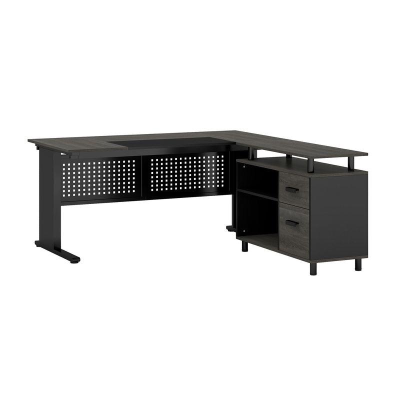 Ottovile 63'' W Executive Desk with File Cabinet for Home Office