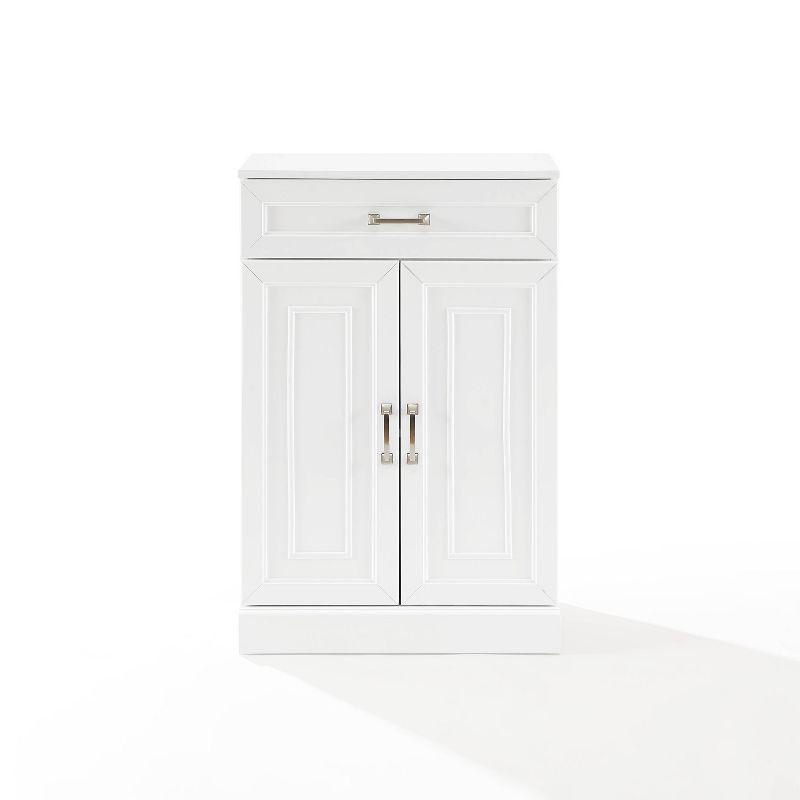 Crosley Stanton Storage Cabinet White: Traditional Farmhouse Style, 2 Adjustable Shelves, 1 Drawer