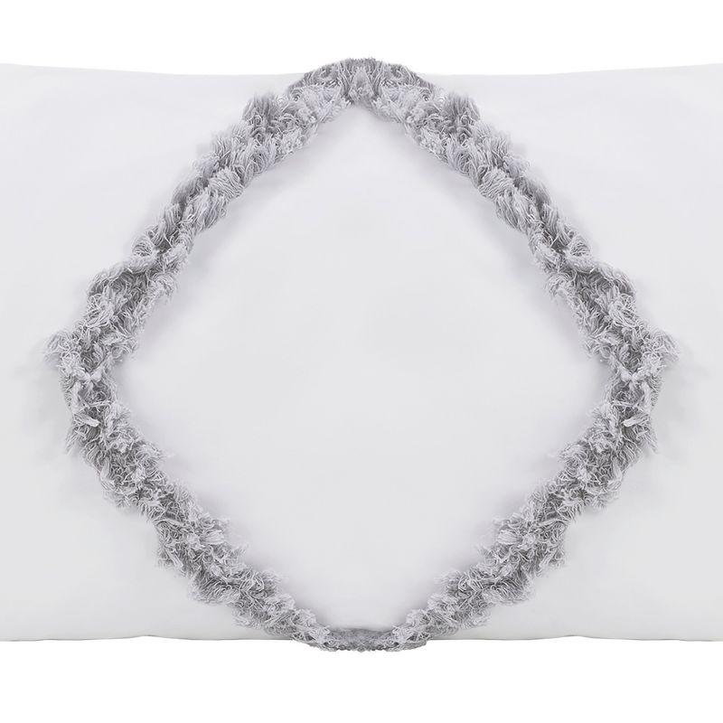 Sweet Jojo Designs Body Pillow Cover (Pillow Not Included) 54in.x20in. Boho Fringe White and Grey