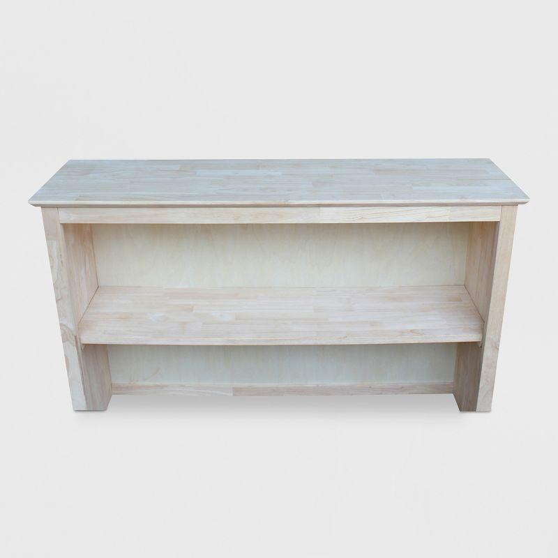 Hutch For Brooklyn Desk Unfinished - International Concepts: Hardwood, Fixed Shelf, 45"x30"