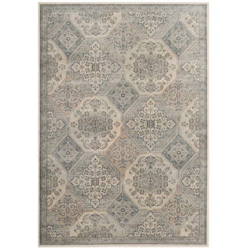 Vintage VTG128 Power Loomed Indoor Skid-Resistant Accent Rug - Cream/Blue - 3'3"x5'7" - Safavieh