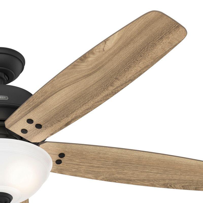 Rustic 60" Matte Black Ceiling Fan with LED Light & WhisperWind Motor